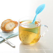 Hot Sale New Design leaf Shape Ceramic Silicone tea infuser